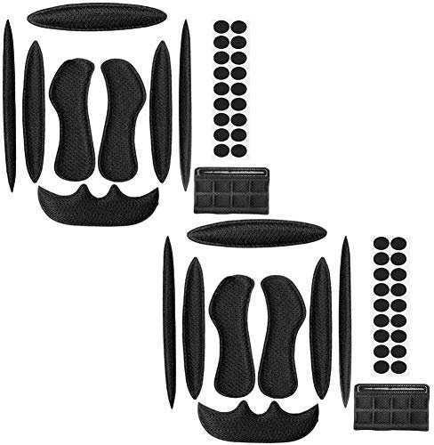 YXHZVON 2 Sätze Fahrradhelm Polster, Universal Fahrrad Schaumstoff, Ersatz Pad Schwamm Klett Helmpolster für Fahrrad-Motorrad Kinder, Schwarz
