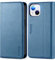 TUCCH Wallet Case for iPhone 13 (6.1) 2021 5G, Premium PU Leather Case with [Shockproof TPU][Credit Bank Card Slots] Kickstand, Book Style Flip Phone Case Compatible with iPhone 13, Lake Blue