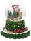 Schneekugel/Spieluhr Tannenbaum ⌀150mm, weihnachtlicher Sockel mit rotierendem Zug, Musik, Licht & Schneeantrieb, H: 23,5cm
