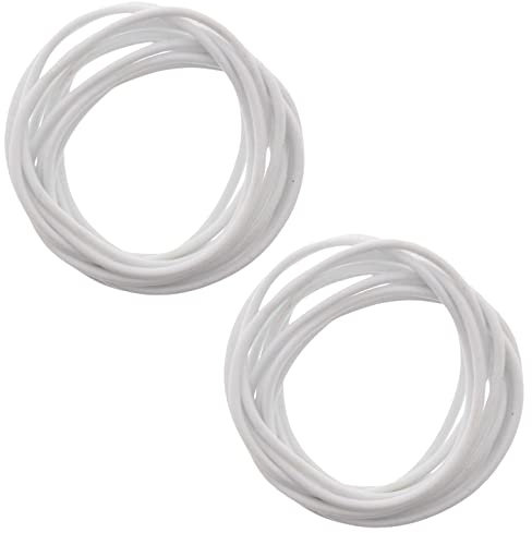 Topkids Accessories 24pc Gummy Bracelets Rubber Bangles Kids Party Bag Favour Fillers Jelly Jewellery Wrist Bands 80s Neon 90s Fancy Dress Fashion Wristbands (White)