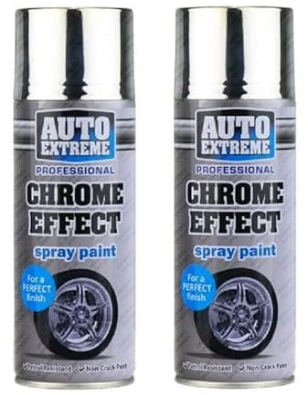 YSAMAX Chrome Effect Gloss, Multi-Purpose Aerosol Spray Paint, Quality Mirror Finish, Fast-Drying Paint, Perfect For Interior & Exterior (2 Pack)