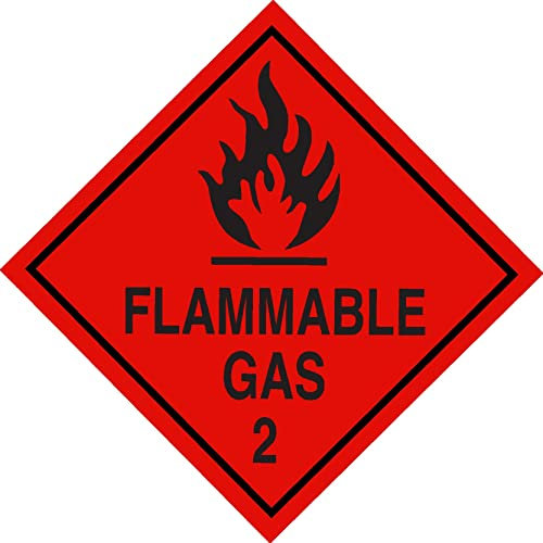 Hazard Sign Highly Flammable Gas Warning Diamond 100mm x 100mm Premium Laminated Self-adhesive Vinyl Sticker- by Ellis Graphix