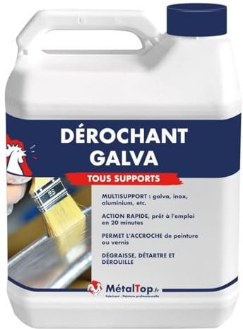 Metaltop - Derochant Galva Aluminium Chrome Béton - IIncolore - RAL Incolore - Pot 1 L