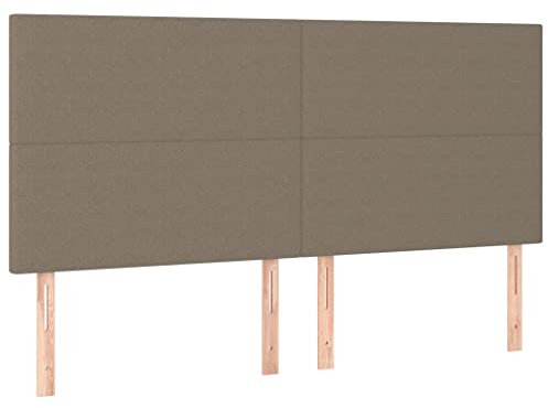 vidaXL 4X Kopfteil Polsterkopfteil Bettkopfteil für Bett Betthaupt Bettgestell Bettrahmen Bettzubehör Schlafzimmer Taupe 90x5x78/88cm Stoff