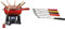 Spring Gusseisen Fondue Set rot | Ø 20 cm | mit 8 Fonduegabeln und Spritzschutz | Rechaud Brenner & 2890260606 Käsefondue-Gabeln Basic bunt 6 Stück, Edelstahl, Silber, 2 x 12 x 27,5 cm