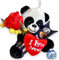 Idea Regalo Maestre - 37,5gr Baci Perugina + Peluche Panda 15cm + Ramo di Mimosa con Rosa Rossa Artificiale | Pasqua 2025 (CLASSICO TUBINO)