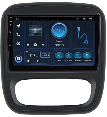 9Android 12 Car Stereo DAB+Radio Carplay Head Unit GPS Sat Nav for Vauxhall Vivaro B 2014-2019 Android Auto Bluetooth Touch Screen Car Radio Multimedia Player GPS Navi WiFi USB OBD+DVR+SWC+FM/AM