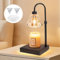 OKYUK Candle Warmer Height Adjustable for Jar Candles Vintage Electric Candle Lamp, Dimmable, Melting Top for Scented Wax with Glass Shade with 2 Bulbs and 1 Crystal Bowl(Vintage Dimmable)