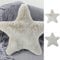 Cepewa Dekokissen Stern │ 100% Polyester sternförmig Creme 45x45cm │ Sofakissen Kuschelkissen 170g Füllung (1 x Dekokissen Stern Creme)
