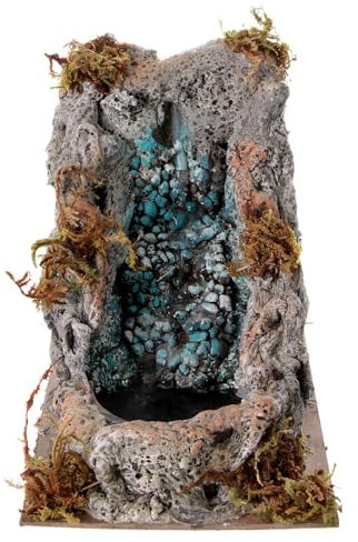 Fontana presepe 10-14 cm Effetto Roccia Naturale con Pompa 20x15x20