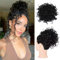Haarteil Dutt,elastische Kordelzug Haarknoten Extensions,Messy Bun Kurze lockige Pferdeschwanzverlängerung Elastischer Kordelzug,Haarteil Mit Gummiband,Dutt Haarteil Gelockt Haargummi (Schwarz)