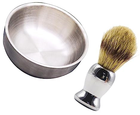 POPETPOP 2 Pièces Bol à Fouetter Costume D'homme Outil De Toilettage Kit De Rasage Pour Hommes Rasage Professionnel Costumes Pour Hommes Cheveu à Raser Se Soucier Acier Inoxydable