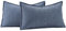 Madizz 2er Set Schlicht Chenille Kissenbezügen Weiche dekorative Kissenbezüge für Sofa Schlafzimmer Kissenhülle Staubblau 40x60 cm Rechteckig