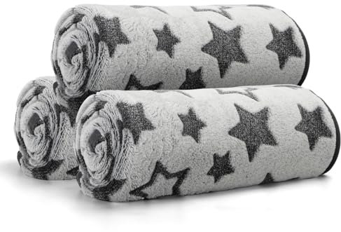 Nobleza 3er Set Hundedecke, XS, 60 x 40 cm Katzendecke Flauschig, Weiche Fleece Haustierdecke für Katzen und Minihunde, Flanell, Schutzdecke für Sofa, Waschbar, Grau