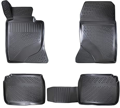 Rizline Passgenau 3D Fussmatten kompatibel mit Mercedes-Benz E Klasse W124 & S 124 1984-1996 Passgenau Fussmatten Auto Zubehör 1. Und 2. Reihe TPE Allwetter Geruchlos rutschfest Vorne und Hinten