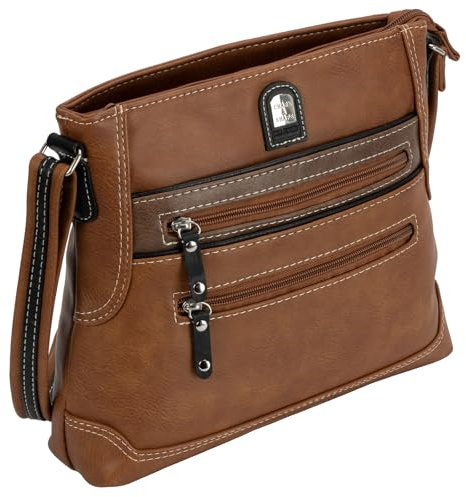EAAKIE Damen Tasche, Schultertasche, Handtasche, Umhängetasche mit Leder Optik und vielen Fächern