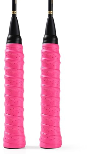 Hrlace Lot de 2 bandes antidérapantes avec bandes de mousse EVA - 10 couleurs - Pour surgrip, badminton, tennis, raquette de squash - Rose