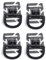 Tactical D-Ring Locking Gear Clip, drehbare D-Ring Schnalle Hydration Tube Clip Web Joint Buckle für Molle Gurtband Locking Karabiner Rucksack, Packung mit 4, Schwarz