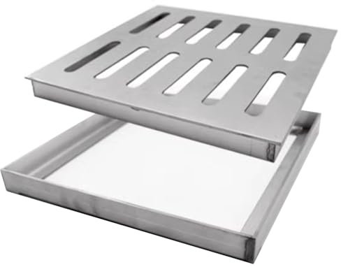 Griglia Scolo Griglie di Scarico Quadrate Rimovibili per Esterni, Copertura di Scarico Fognario in Acciaio Inox 304, Griglia di Scarico per Impieghi Gravosi per Bloccare i Detriti(10x10x2cm (4x4x0.8in