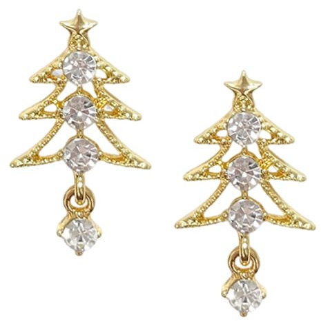 Weihnachtsohrringe Silber 925 - Weihnachtsbaum Ohrstecker für Damen, Sterling Silber Schmuck, Weihnachts Geschenke