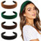 DRESHOW Haarreifen Damen Mädchen 4 Stück Verknotet Stirnband Haarreif Damen Boho Breite Haarbänder Anti-Rutsch Haarreifen
