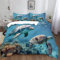 Unterwasser-Meerestiere, Delfine, Schildkröten Bettwäsche 135x200 cm Blau Bettwäsche-Sets Polyester Baumwolle Bettbezug 3 Teilig, Atmungsaktiv Bettwäsche Set mit Reißverschluss and 2 Kissenbezüge