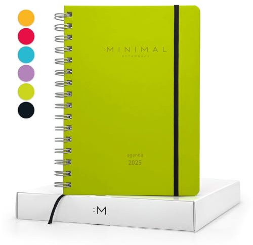 MINIMAL Agenda 2025 Settimana Vista A5 Verticale - Gennaio 2025 - Dicembre 2025 - Planner settimanale, mensile e annuale - Weekly Planner - Agenda settimanale con calendario 2025 - Italiano