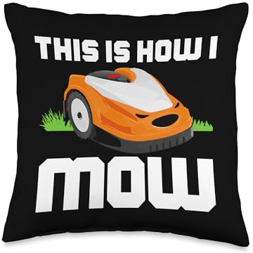 Remote Control Robot Mower Cool Automatic Robotic Lawn Mower Throw Pillow