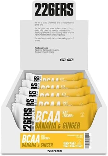 226ERS Endurance Fuel Bars, Sports Energy Bar, Banana 24 x 60 g | Energieriegel mit BCAA 8:1:1, ohne zugesetzten Zucker oder Sirupe, glutenfrei, laktosefrei, palmölfrei, vegan