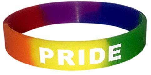 Fazvncv Unisex-Sportarmband mit Regenbogen-Buchstaben, 6 Farben, für Schwule und Lesben, Silikon-Armband