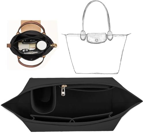 Taschen Organizer für Longchamp,Wallet Organizer for Longchamp,Organizer für Longchamp Tasche,Multi-Pocket Felt Handbag Organizer for Insert,Generisch Taschen Organizer für Longchamp Tasche Damen(S)