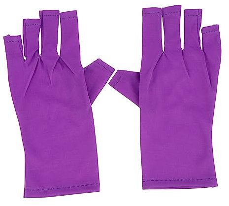 FRCOLOR 2pcs Fingerless Uv Shield Nail Art Gloves Polyester Half-Finger Manicure Protection Gloves for Gel Nails Summer Use