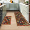 MIQEBX Lot de 2 Tapis de Cuisine antidérapant et Lavable,Absorbe l'eau et l'huile Tapis de Cuisine pour Cuisine, buanderie, Chambre à Coucher (AA5, 43x150cm+43x75cm)