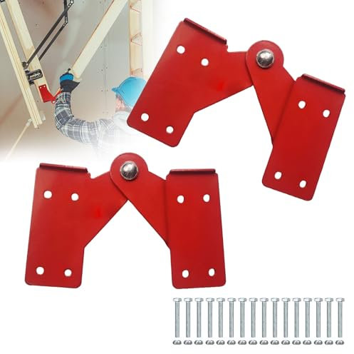 Attic Ladder Hinge, Ladder Accessories for Loft Ladders Pull Down System, 2PCS Hinges for Reparing Extendable Ladders, Folding Ladders, Step Ladders, Galvanized Aluminum Alloy Ladder Hinges