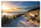 KitchenYeah© Platzsets Abwaschbar 6-Teilig 45x30 cm Tischsets Platzdeckchen Platzset Unterlage Tischset Esstisch Edle Tischunterlage Placemat Sonnenuntergang - Strand - Düne - Gras - Bank