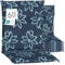 Beo Gartenstuhl-Auflagen Barcelona Niedriglehner 100 x 50 cm (6er-Pack) | Waschbare, UV-beständige Sitz-Kissen | Atmungsaktive Polster-Auflagen nach Öko-Tex Standard | Blaue Blumen | Made in EU