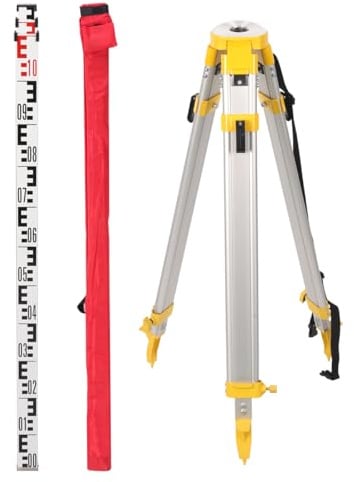 Mountlaser 3M Kit de nivellement télescopique et trépied de mesure, kit de mesure haute performance (portée de 3 m, trépied jaune)