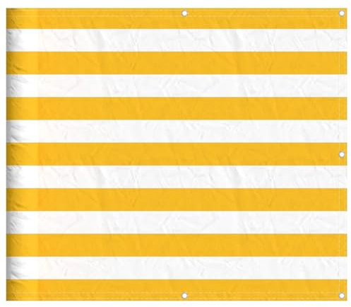 vidaXL Balkon-Sichtschutz Gelb und Weiß Gestreift 90x700 cm, Balkonsichtschutz, Balkonbespannung, Balkon Windschutz, Sichtschutz, Balkonverkleidung