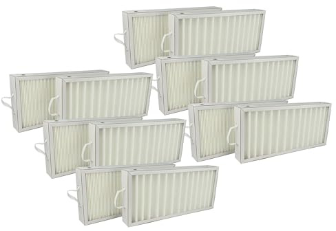 vhbw Filterset kompatibel mit Pluggit Avent P300N | AP300, P300 Lüftungsgerät - Luftfilter G4 / F7 (12 Stück), 35 x 16 x 4,5 cm, Weiß