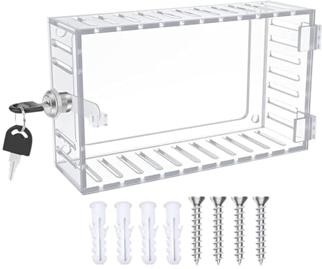 Thermostat Lock Box | Clear Large Thermostat Cover - Home Daily Supplies for Garage Outside Residential Outlet Air-Conditioner Attic Car Fridge Industrial