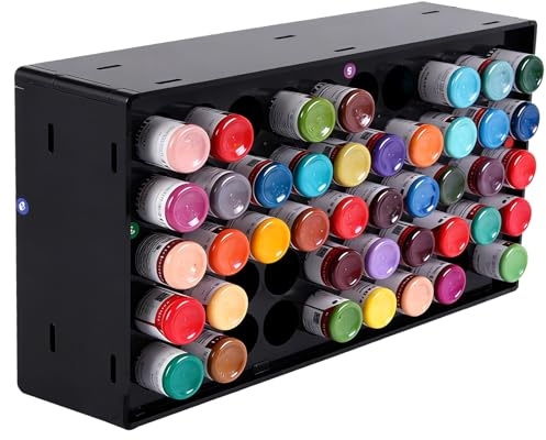 GBK Acrylic Pigment Tattoo Holder Stand – 50 Bottle Ink Storage Rack, Tattoo Ink Holder & Organizer, Tattoo Ink Display Stand, Pigment Bottle Rack for Studio and Wall-Mount Use