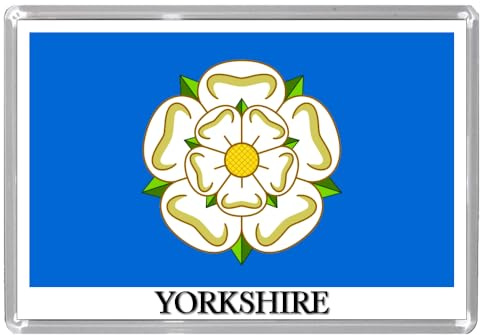 UK ENGLAND - ENGLISH HISTORIC COUNTY FLAGS Jumbo Fridge Magnets | JUMBO Fridge Magnets featuring the Flags of the 39 Historic English Counties - Size 9.7cm by 6.7cm (Yorkshire)