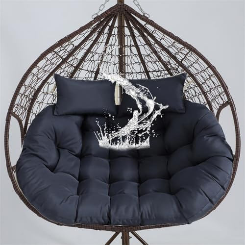 Sitzkissen Für 2-Personen-Hängemattenschaukelstühle, Ersatzkissen Für Doppelsitzer-Eierstuhl, Hängesessel Kissen, Polster, Auflage Für Polyrattan/Rattan Hängeschaukel(Dark Blue)
