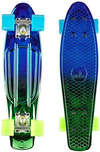 Ridge Unisex-Youth R22-SILTK-UV-BLUE-GREEN Skateboard, Blau/Grün, 56 cm