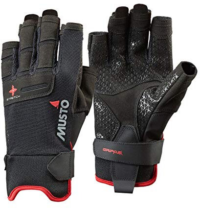 Musto Perfomance Sailing Short Finger Handschuhe in Schwarz - Erwachsene Unisex - Flexibler und atmungsaktiver Handschuh für Wassersportler
