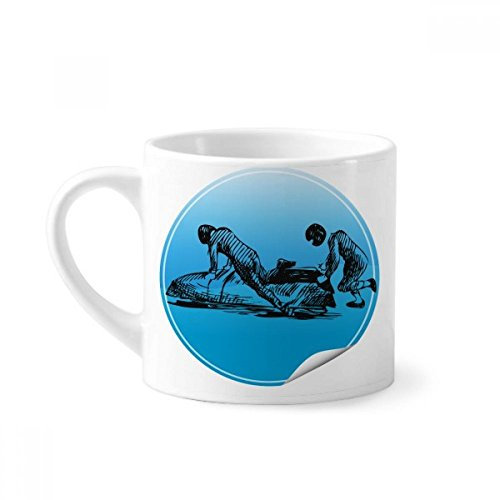 DIYthinker Wintersport Skifahren Ski und Schuhe Illustration Mini-Kaffeetasse Weiße Keramik Keramik-Schale mit Griff 6 Unzen Geschenk Mehrfarbig