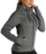 icyzone Damen Sportjacke Laufjacke voll Zip Trainingsjacke mit Kapuze, Fitness Hoodie Langarm Shirt im Winter (M, Grau)