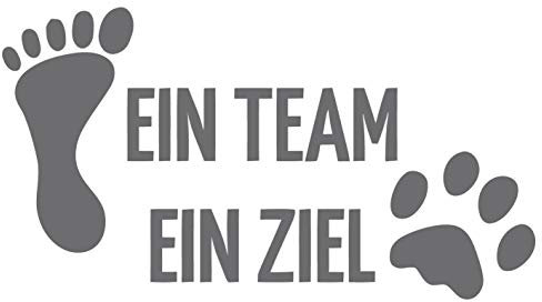 kleb-Drauf | 1 EIN Team EIN Ziel | Silber - matt | Autoaufkleber Autosticker Decal Aufkleber Sticker | Auto Car Motorrad Fahrrad Roller Bike | Deko Tuning Stickerbomb Styling Wrapping