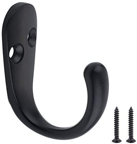 Amazon Basics – AB4800-FB-5 Bademantelhaken, Mattschwarz