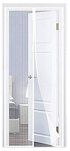 COAOC Zanzariera Magnetica 120x260cm, Zanzariera Magnetica Finestra con Calamita Moschiera per Porte d'Ingresso,Porte, Cortili - Bianco